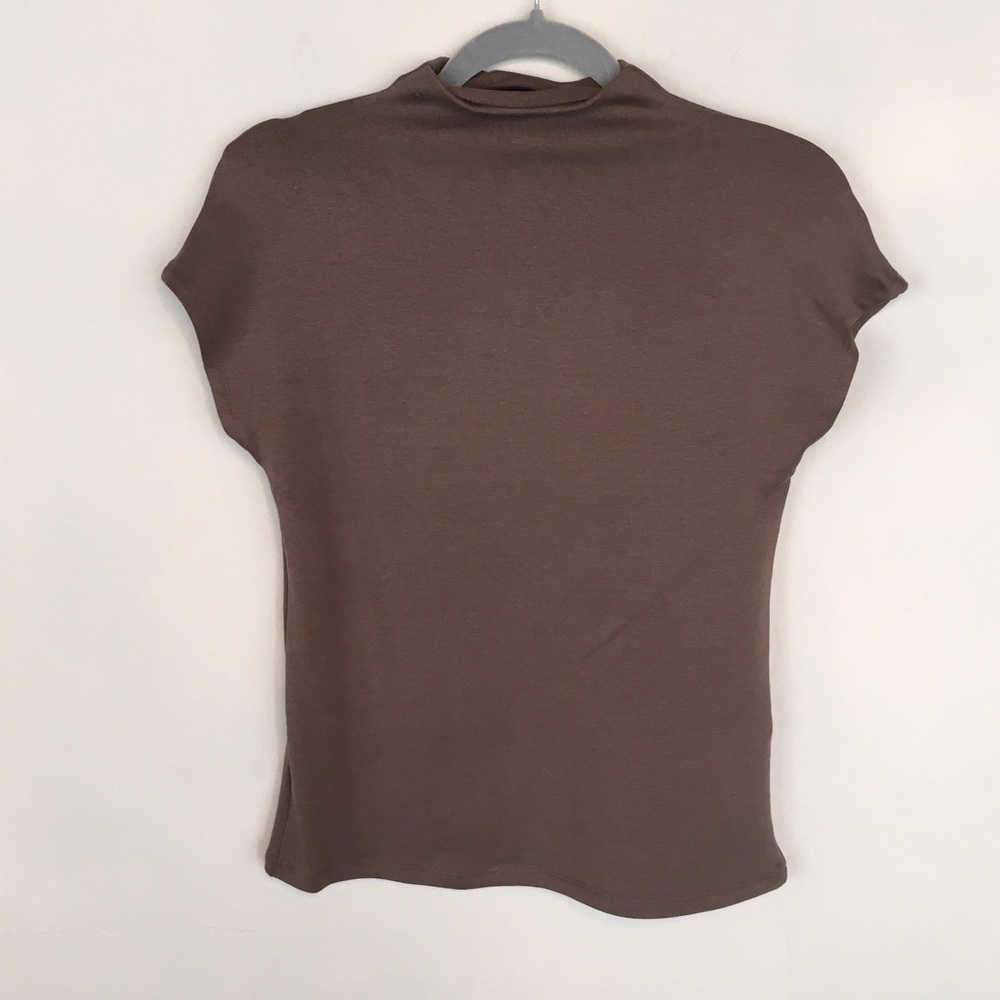 Sleeveless Mock Neck Women's Top in Brown NWT